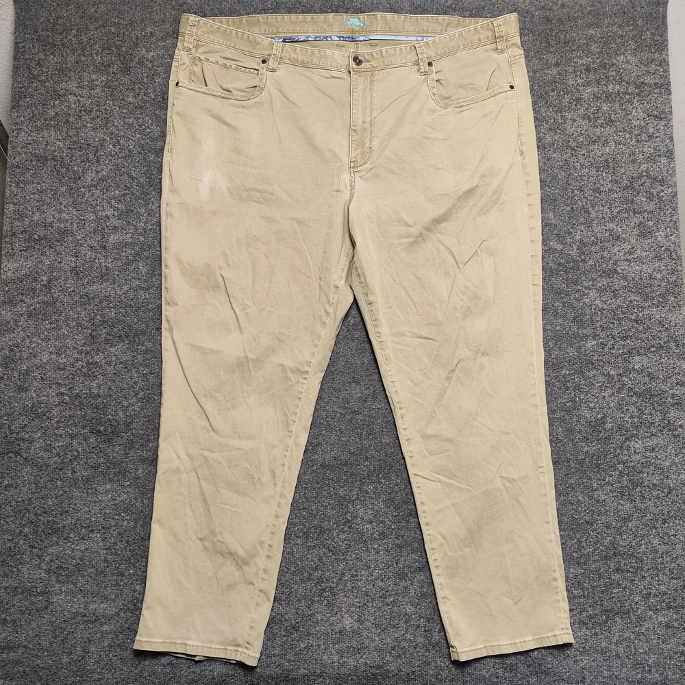 Tommy Bahama Jeans Mens 50x32 Beige Light Wash Relaxed Straight Denim Pants
